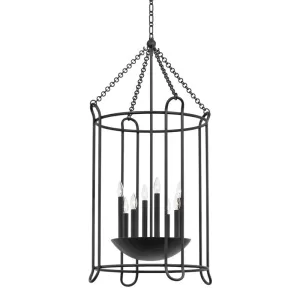 Eight Light Lantern from the Lassen Collection in Black Iron Finish by Troy Lighting