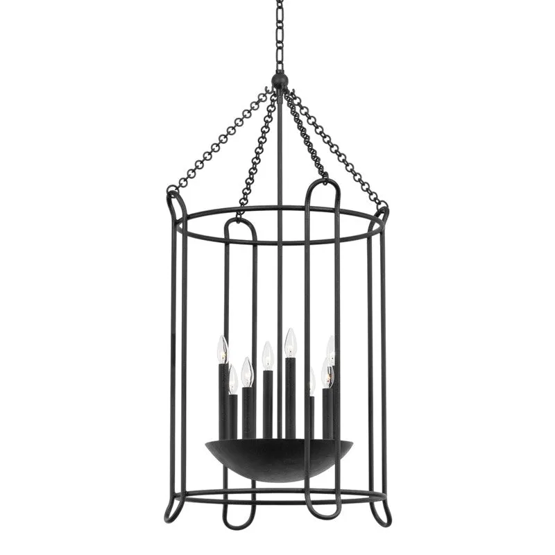 Eight Light Lantern from the Lassen Collection in Black Iron Finish by Troy Lighting