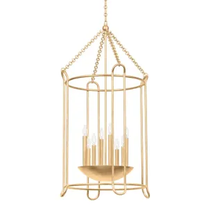 Eight Light Lantern from the Lassen Collection in Vintage Gold Leaf Finish by Troy Lighting