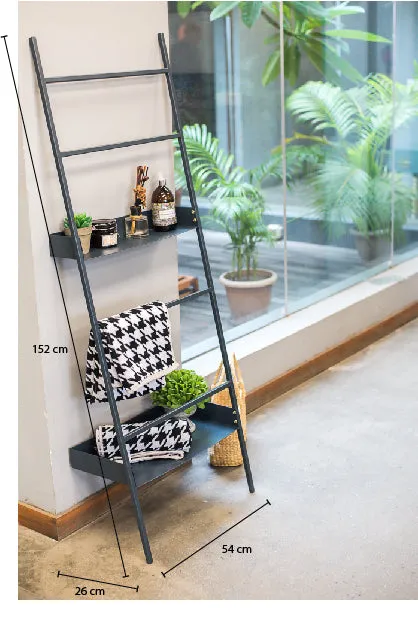 Elan Vulcan Ladder Storage with Shelves (Charcoal Grey)