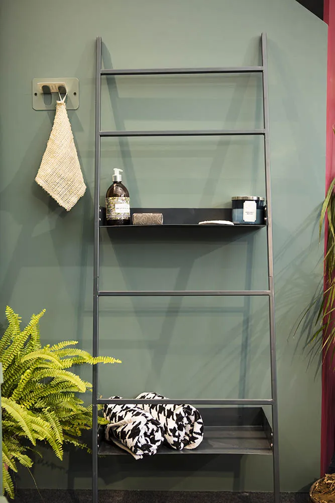 Elan Vulcan Ladder Storage with Shelves (Charcoal Grey)