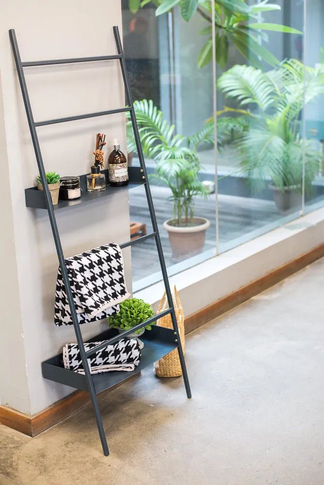 Elan Vulcan Ladder Storage with Shelves (Charcoal Grey)