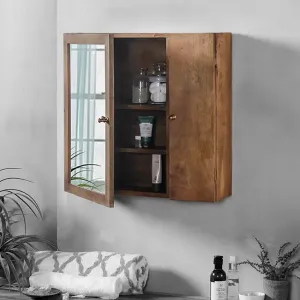 Elba Vintage Solid Wood Bathroom Cabinet with mirror in 2 Sizes