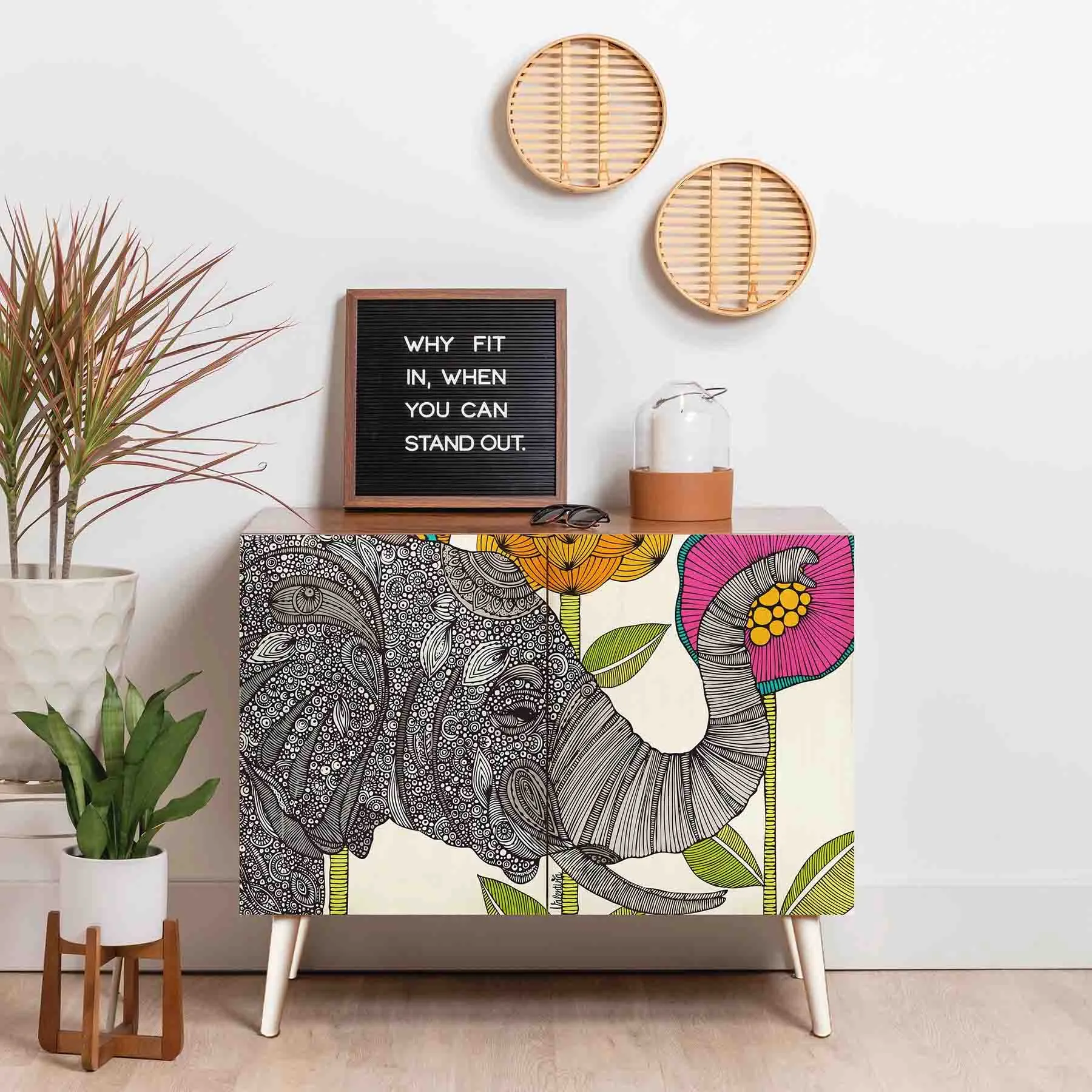 Elephant printed Shoe Rack-al1000