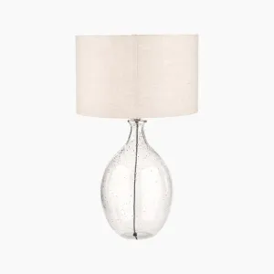 Elysia Bubble Glass and Silver Metal Curved Table Lamp