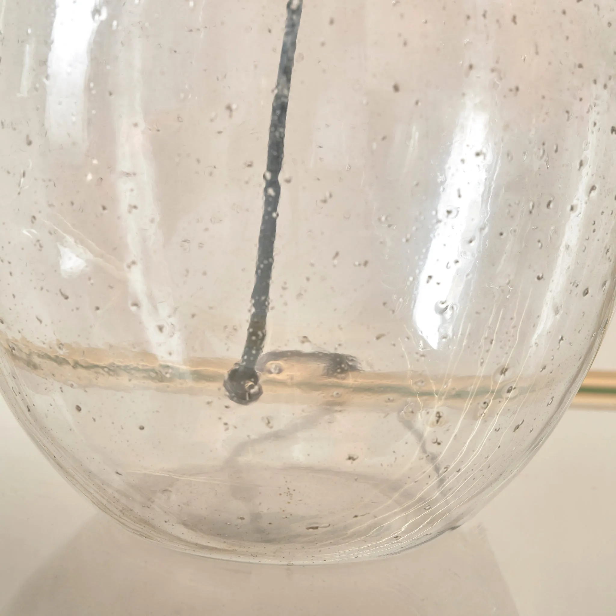 Elysia Bubble Glass and Silver Metal Curved Table Lamp