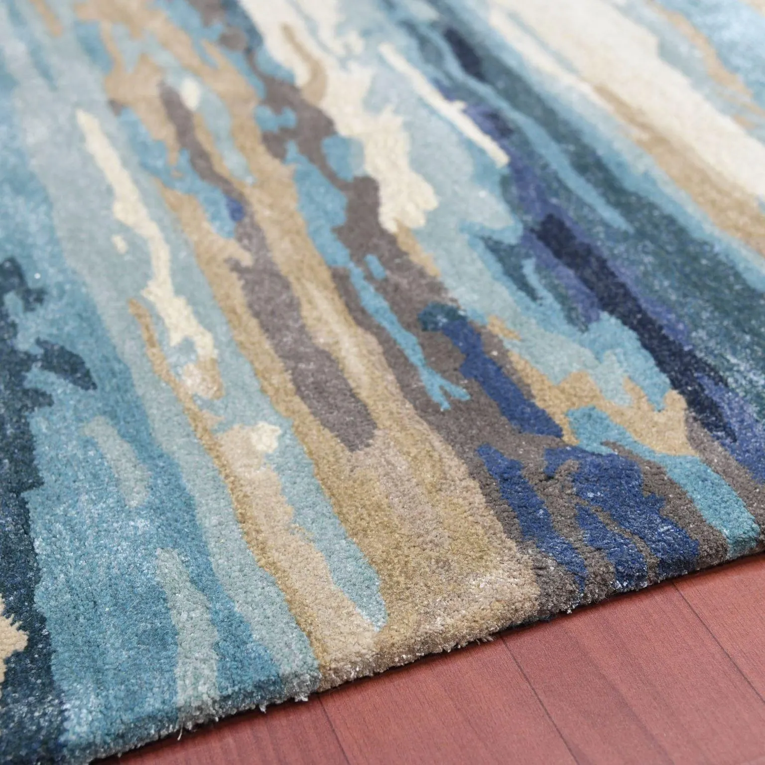 Emerald Wool & Viscose Dream Scape 5x8 Feet Hand-Tufted Carpet - Rug