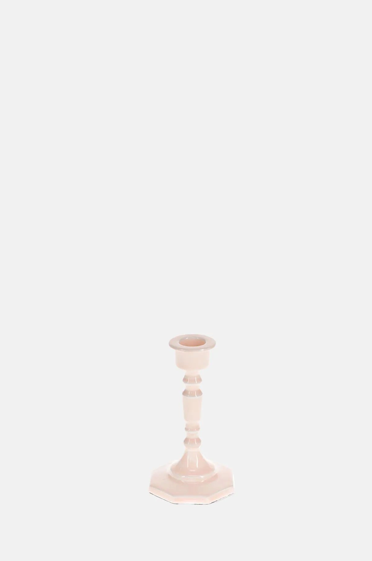 Enamel Candlestick 13cm Pink
