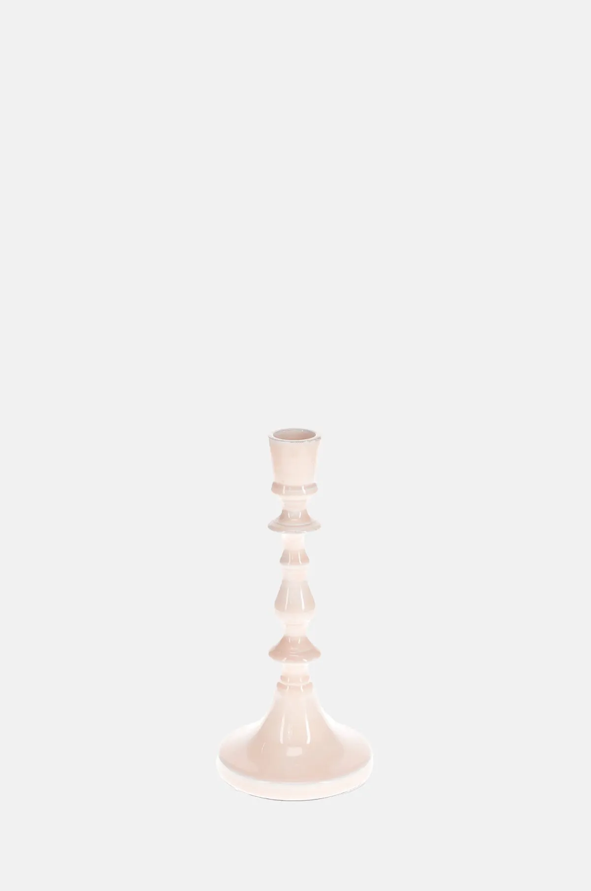 Enamel Candlestick 19cm Pink