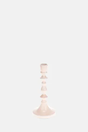 Enamel Candlestick 19cm Pink