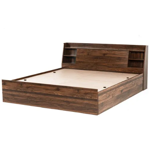 Engineered Classic Style Queen Size Bed with Shelves