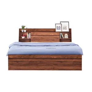 Engineered Classic Style Queen Size Bed with Shelves