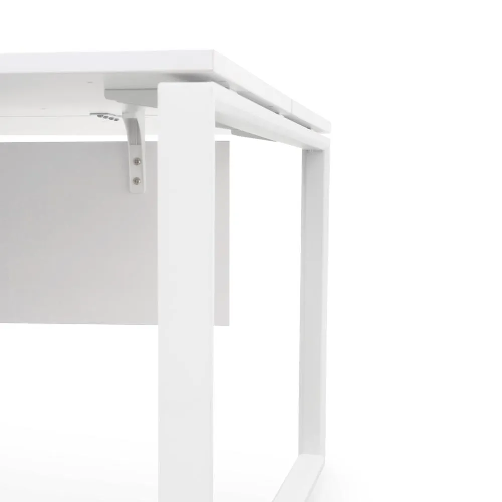 Ex Display - Halo 2 Seater 160cm Office Desk With Privacy Screen - White - Upgraded Legs