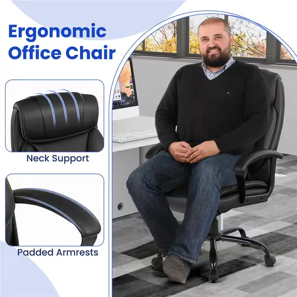 Executive PU Leather Computer Desk Office Chair