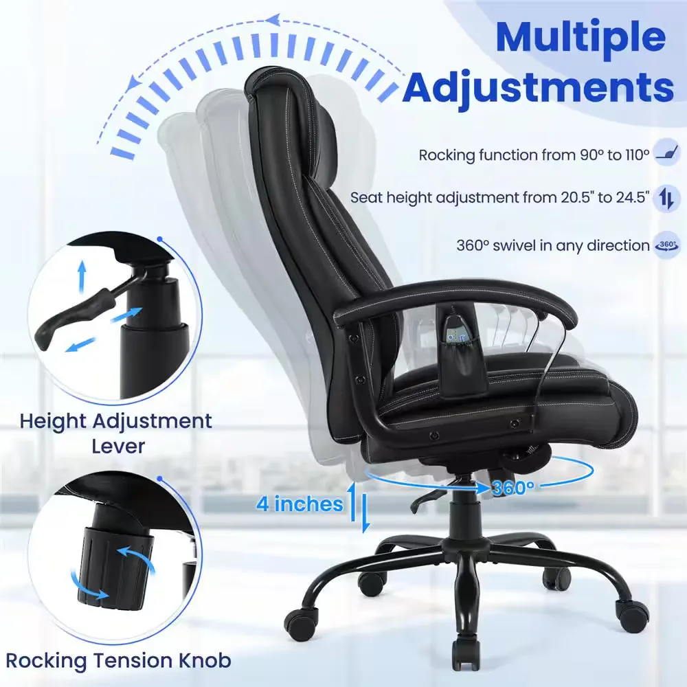 Executive PU Leather Computer Desk Office Chair