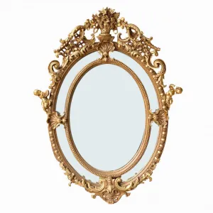 Extra Large Oval Mirror Gilt 219 cm