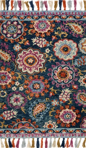 Farrah Rug in Navy & Plum