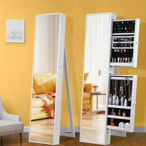 Fashion Full Mirror Standing Mirror Jewelry Cabinet  With Two Storage Drawers