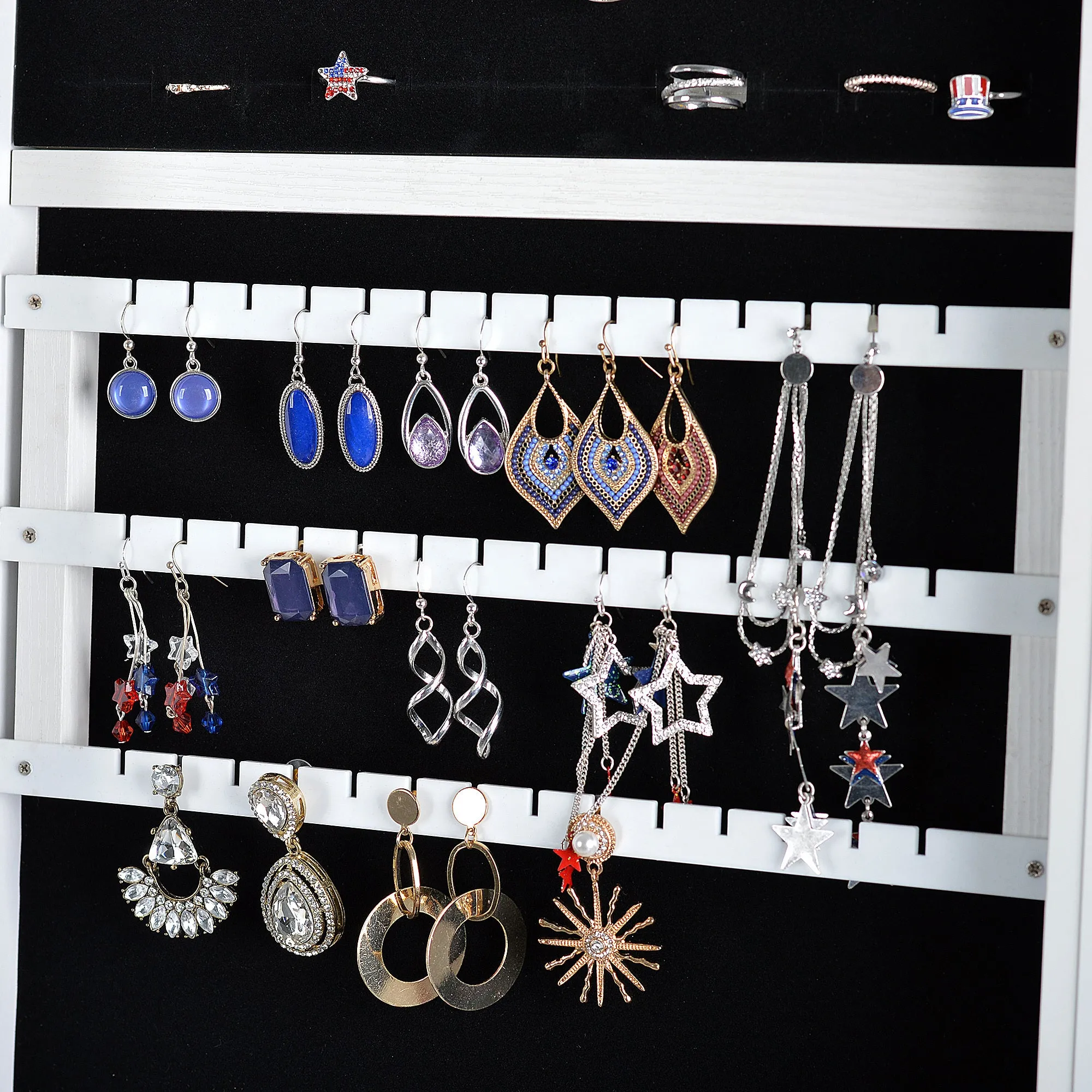 Fashion Full Mirror Standing Mirror Jewelry Cabinet  With Two Storage Drawers