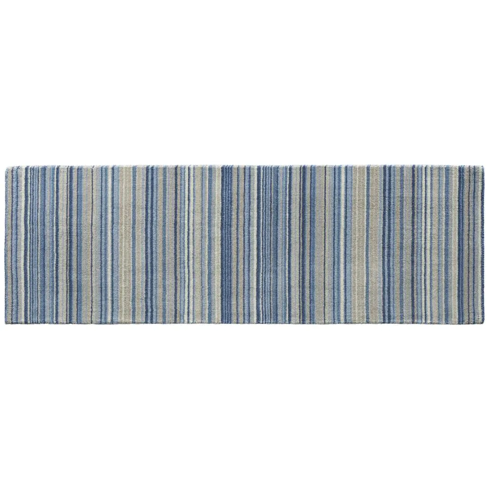 Fine Stripes Rug Blue/Beige