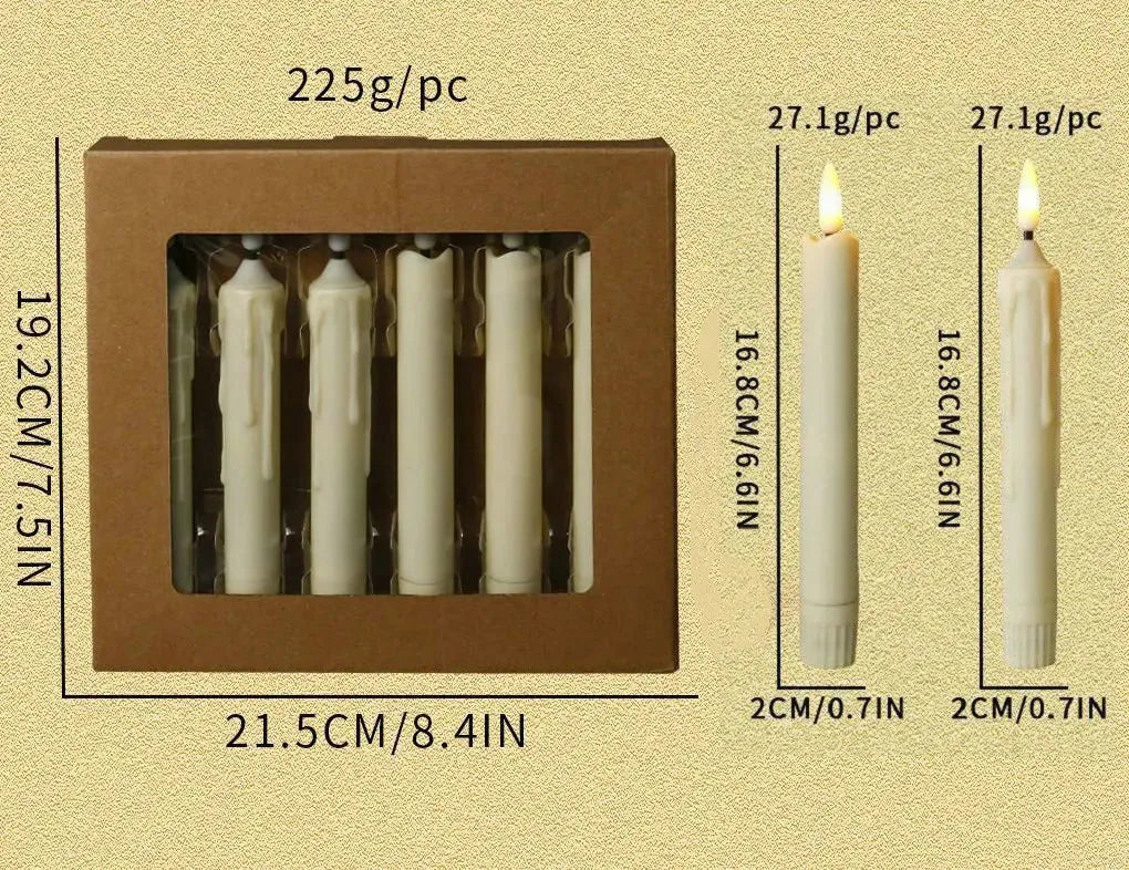 Flameless Taper Candlesticks Flickering Led Battery Operated Home Decor