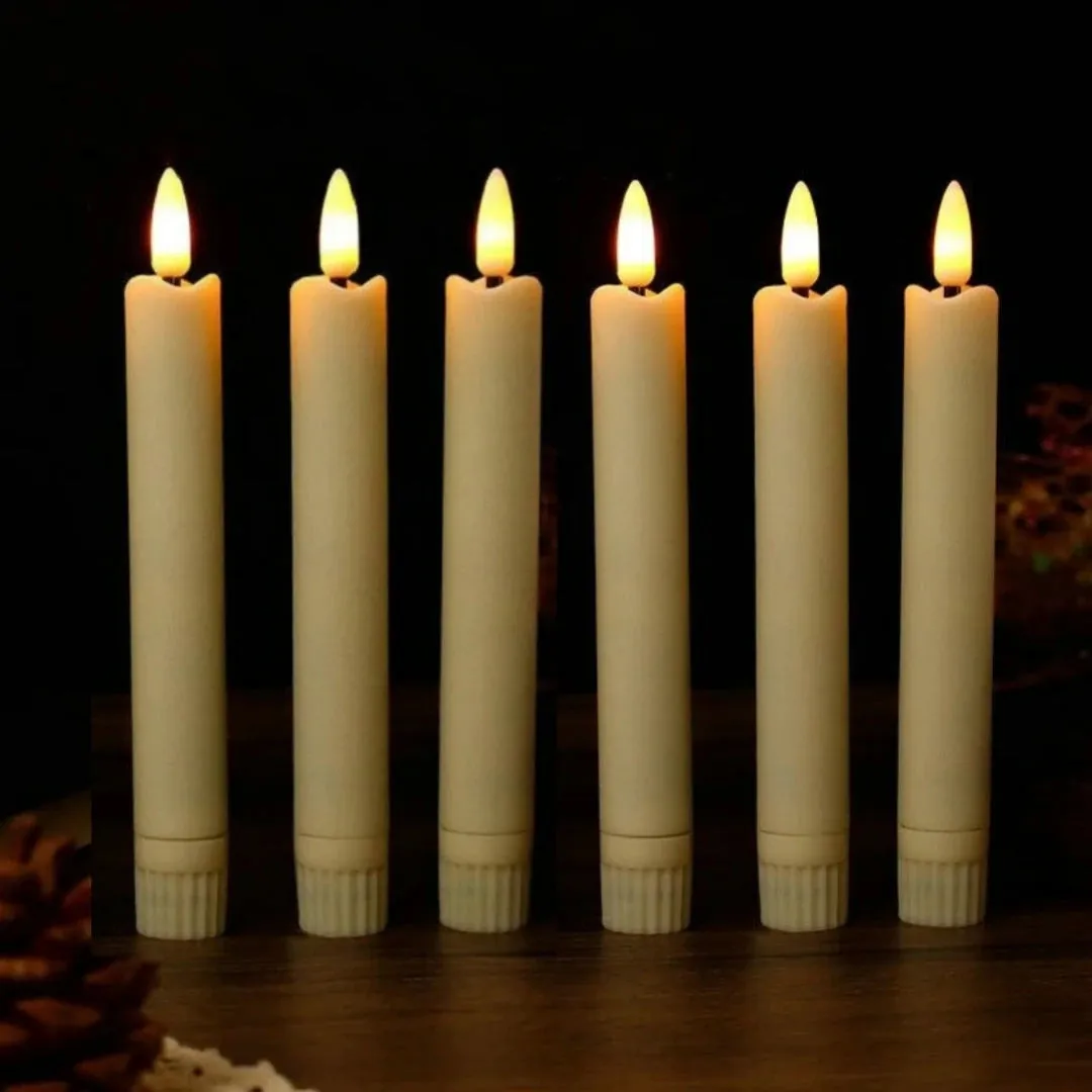 Flameless Taper Candlesticks Flickering Led Battery Operated Home Decor