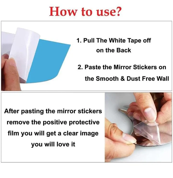 Flashy 10 Pcs Wall Mirror ( Free 4pcs Small Acrylic Design with Buying This Pack) 3D Acrylic Hexagon Shape DIY Wall Sticker Decor Self Adhesive