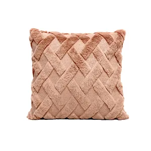 Fluffy Scatter Cushion | Caramel Grid