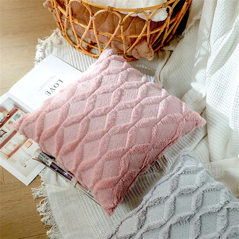 Fluffy Scatter Cushion - Dusty Pink Diamond