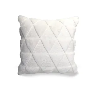 Fluffy Scatter Cushion - White Triangle
