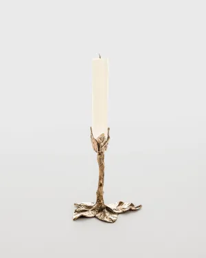 Foglie Bronze Candlestick by Osanna Visconti, Medium