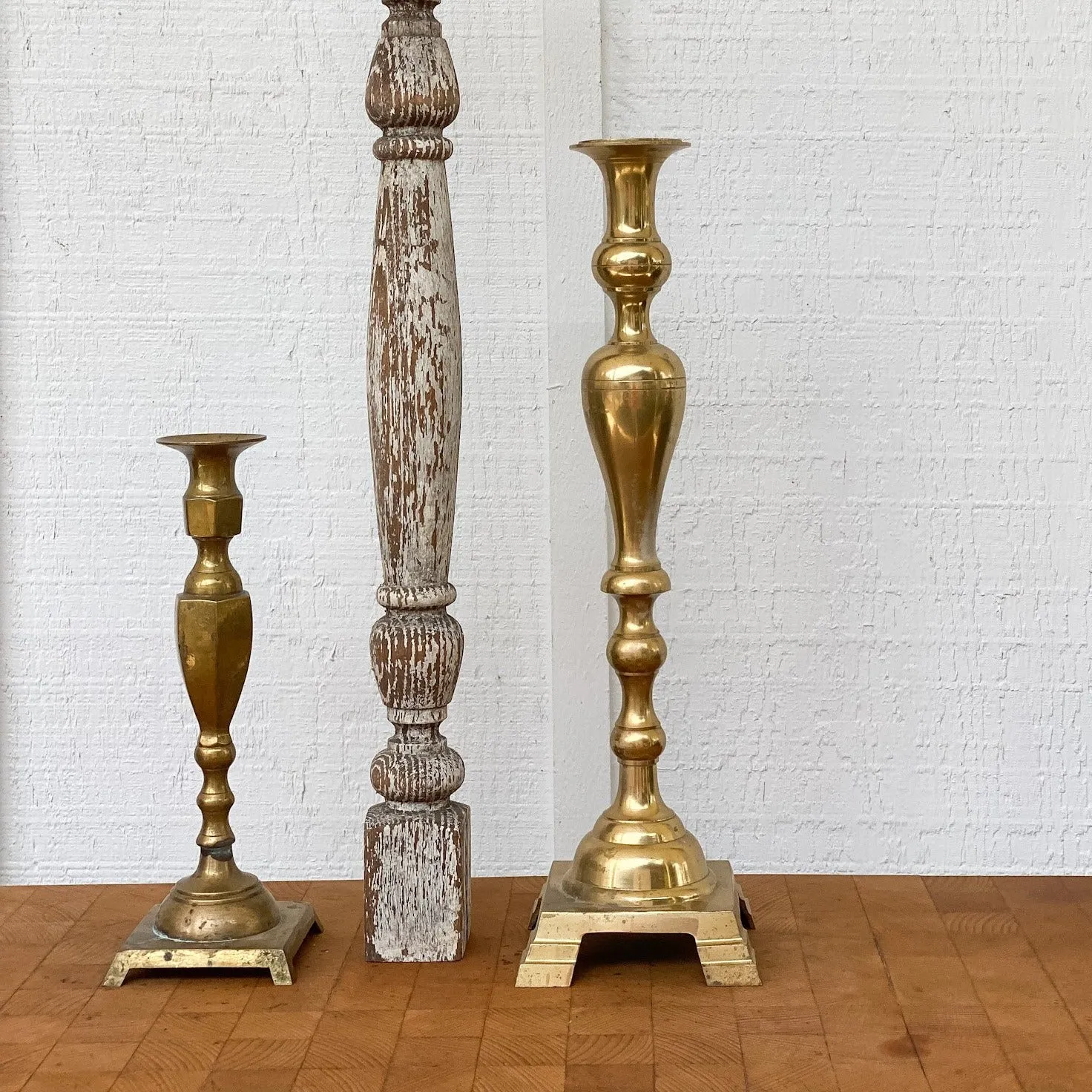 FOUND Large Brass Candlestick Holders