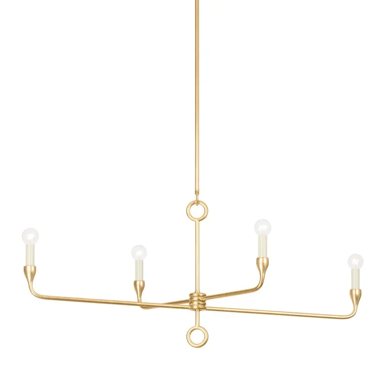 Four Light Island Pendant from the Orson Collection in Vintage Gold Leaf Finish by Troy Lighting