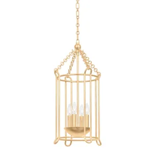 Four Light Lantern from the Lassen Collection in Vintage Gold Leaf Finish by Troy Lighting