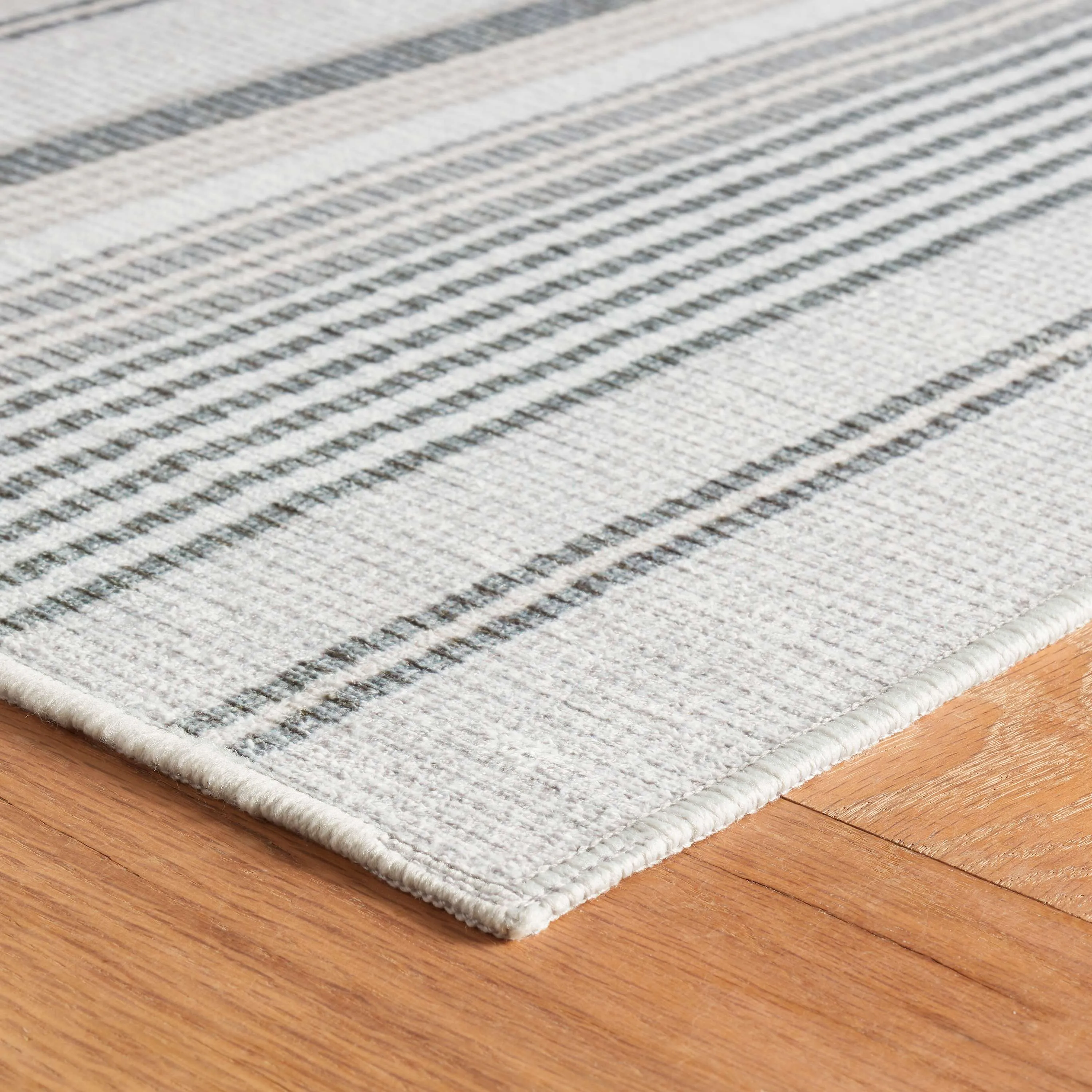 Framboise Ticking Multi Machine Washable Rug