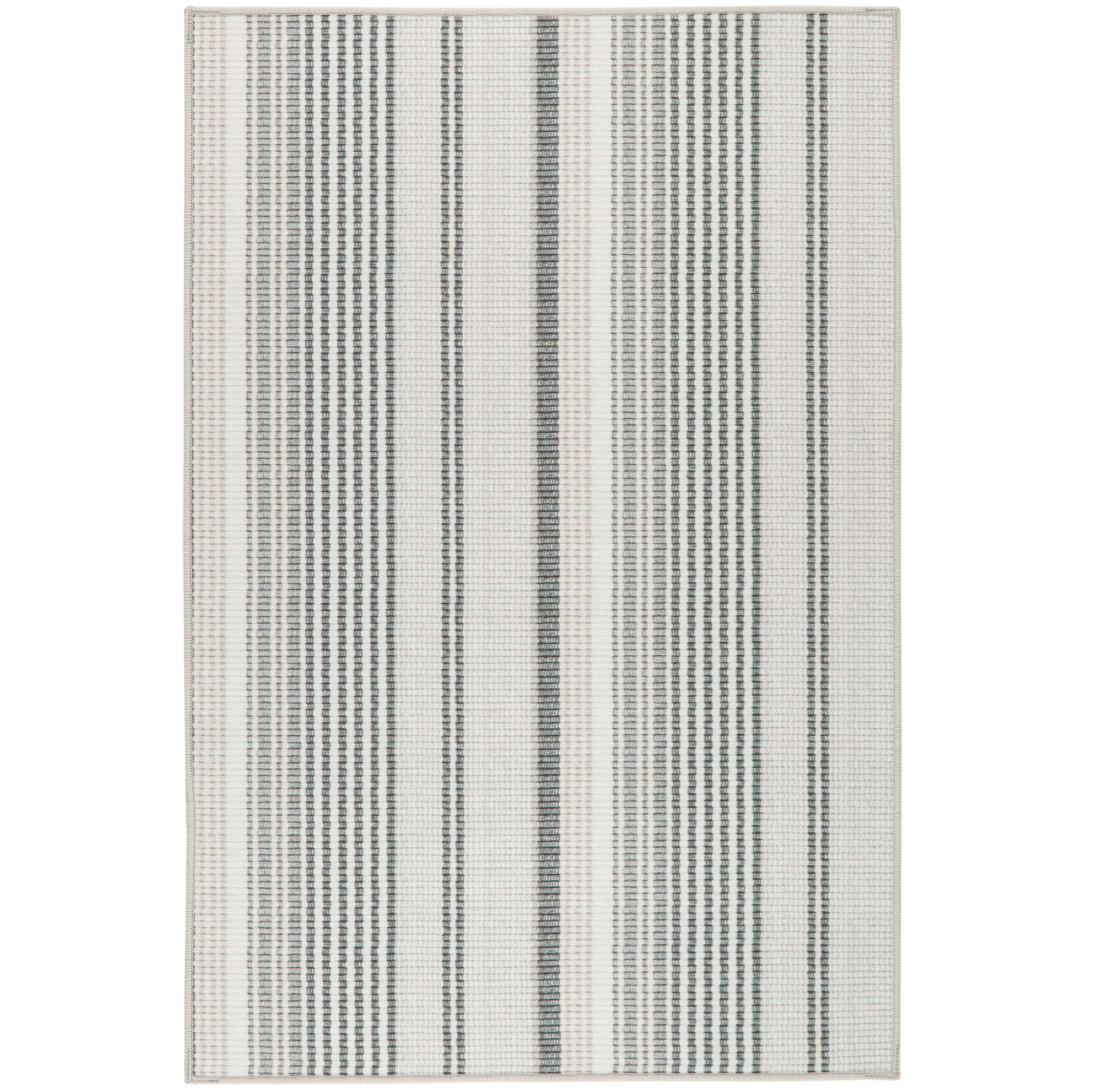 Framboise Ticking Multi Machine Washable Rug