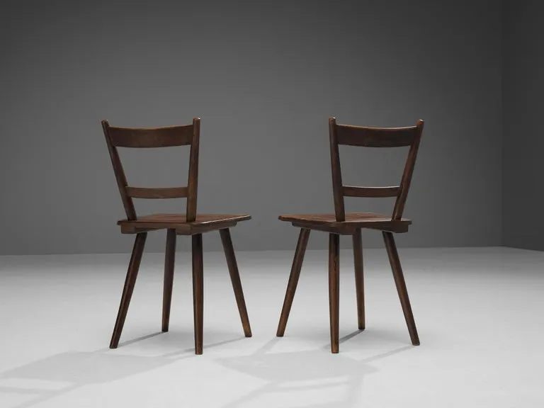 French Pastoral Chairs in Stained Wood