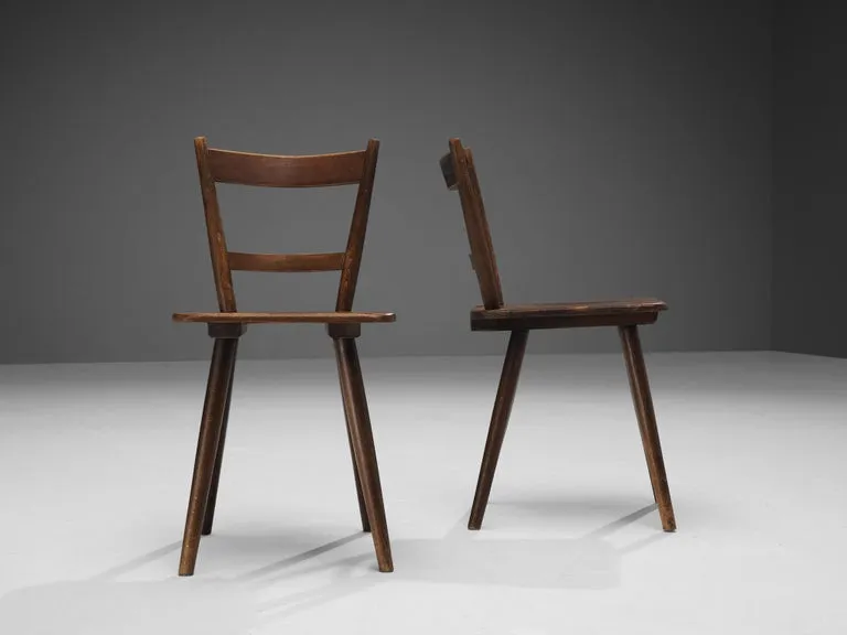 French Pastoral Chairs in Stained Wood