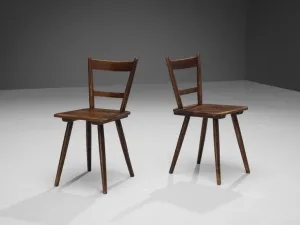 French Pastoral Chairs in Stained Wood