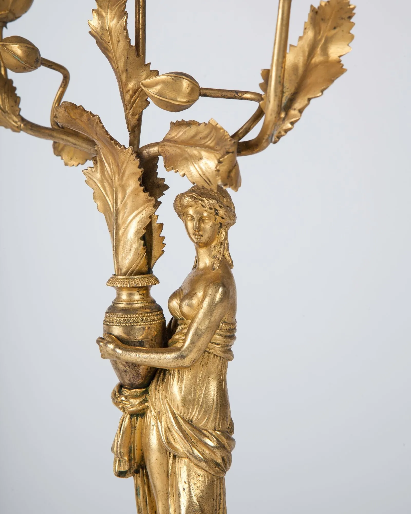 Gilded Bronze Foliate Candelabra