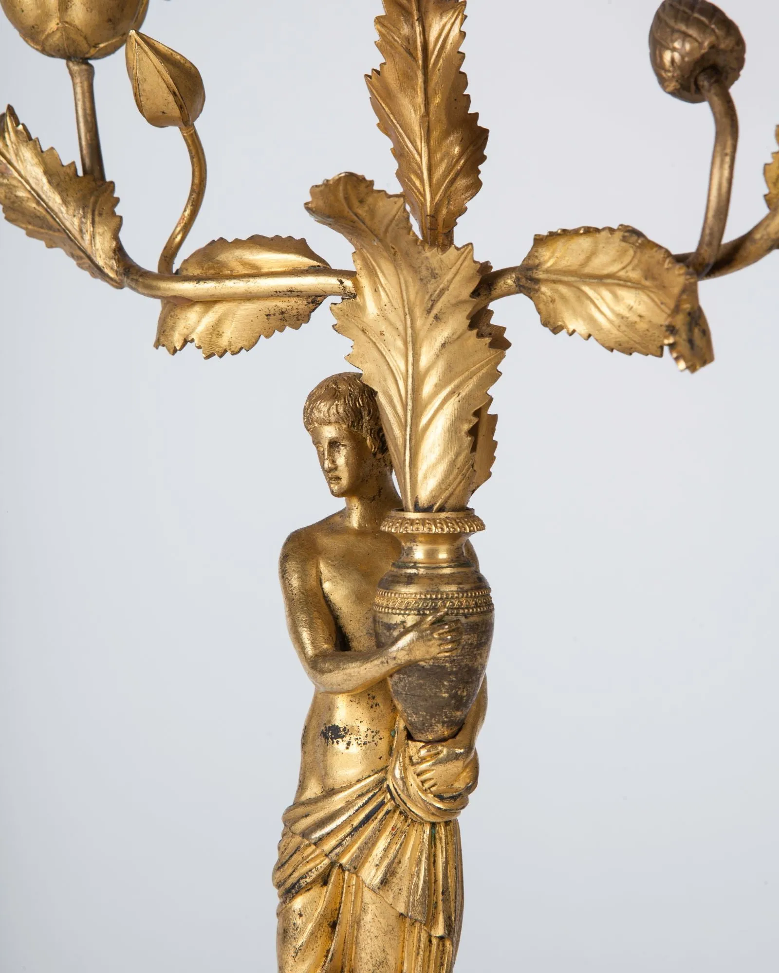 Gilded Bronze Foliate Candelabra