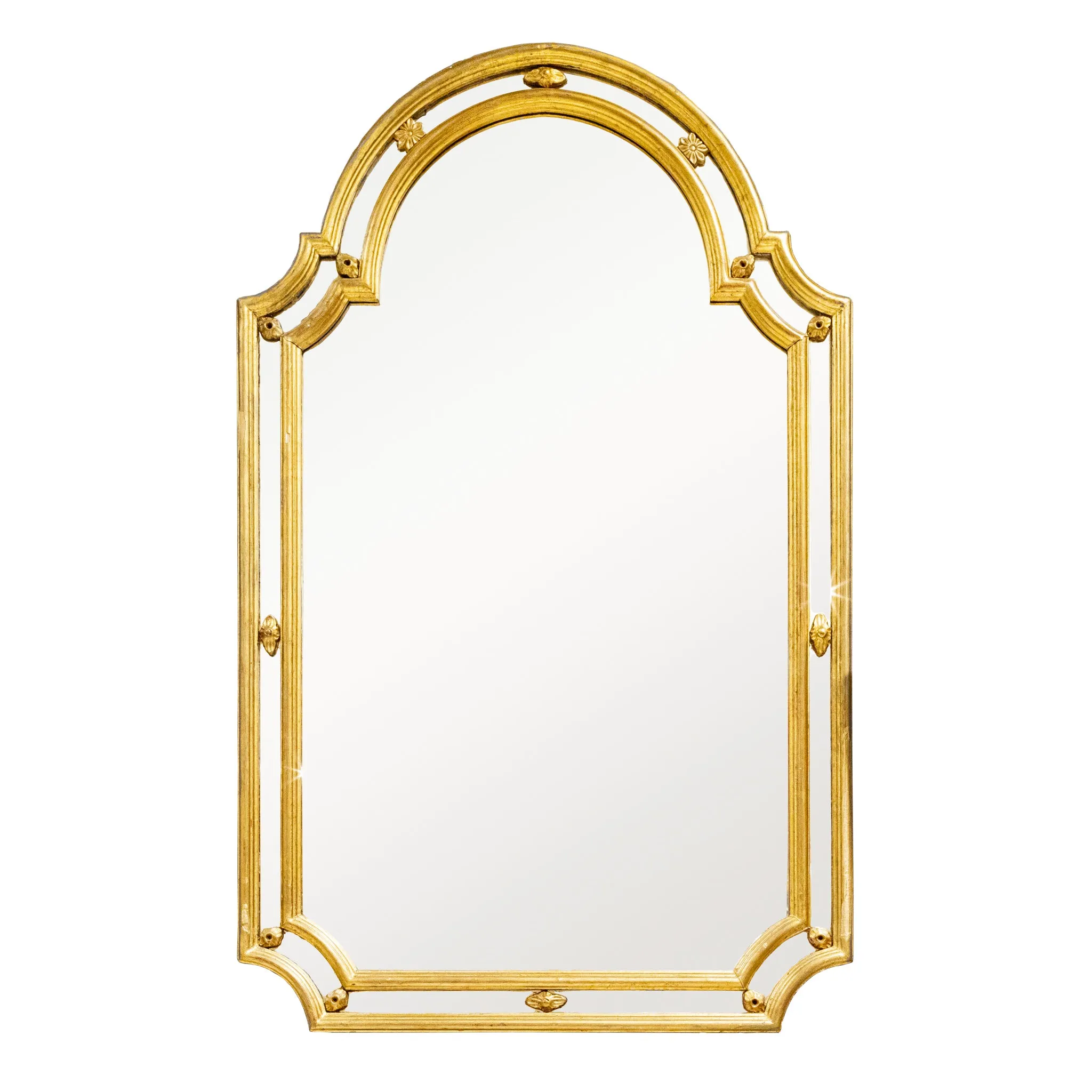Gilt Cushion Style Mirror Ached Top