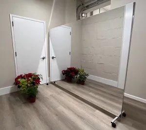 Glassless Mirror, Floor Stand and Whiteboard Back Panel, 36" W x 96" H