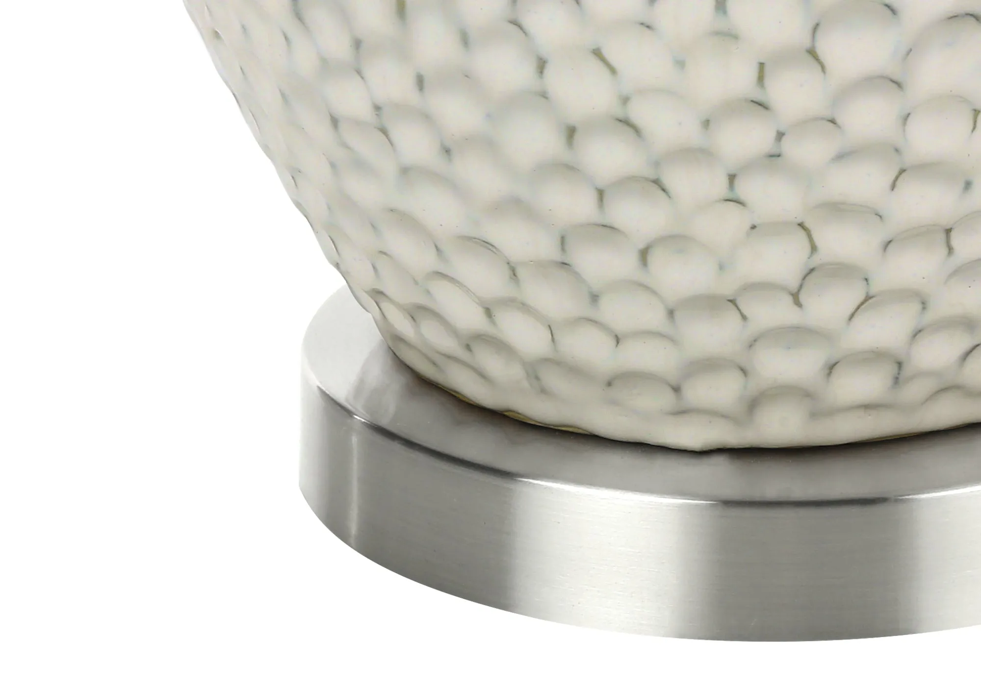Glowing Elegance: Cream Ceramic Table Lamp - Illuminate your space! 28"H