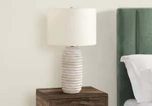 GlowWave 28" Cream Resin Table Lamp - Illuminate Your Space with Transitional Elegance
