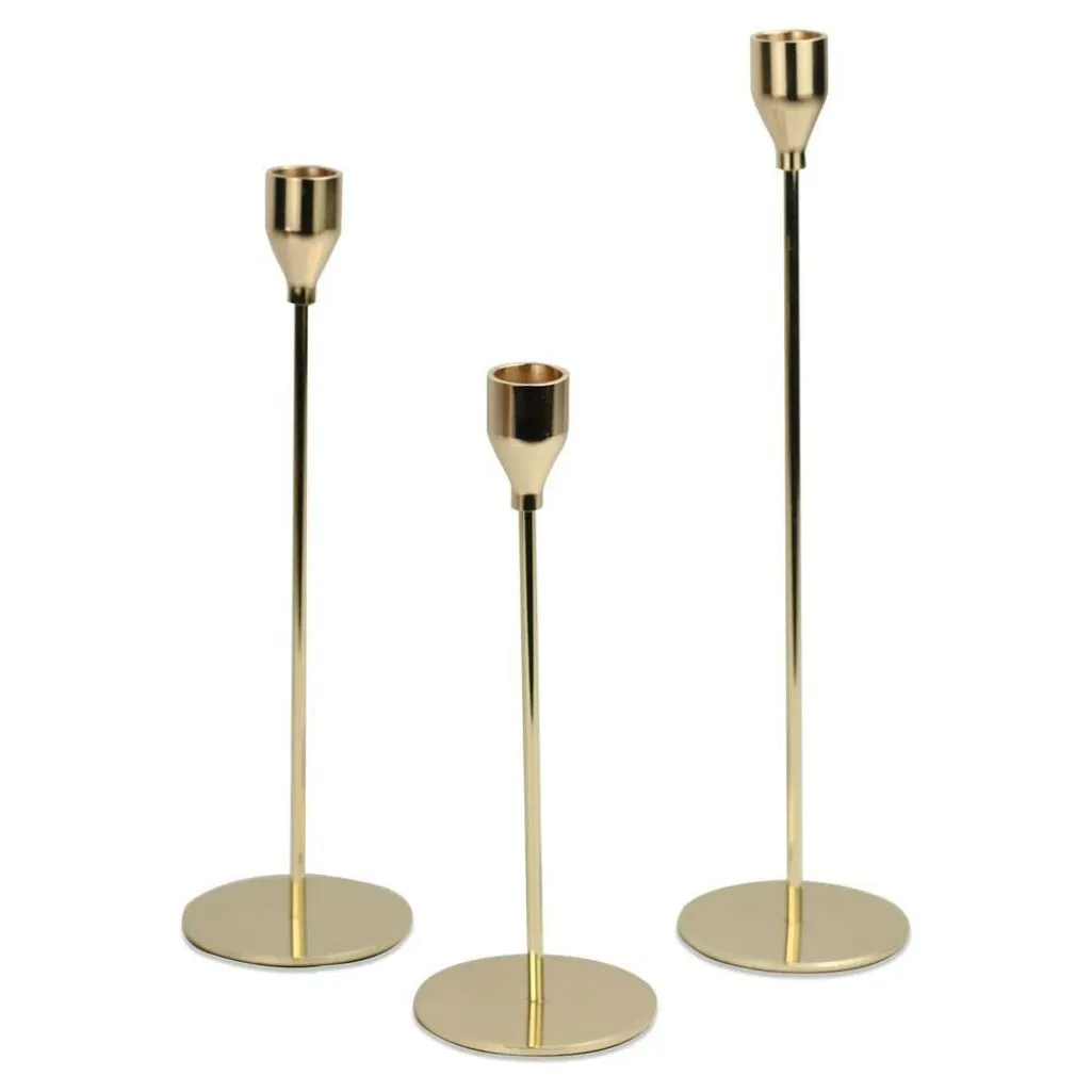 Gold Candlesticks - Tulip Candle Holder Set of 3 - Maison & White