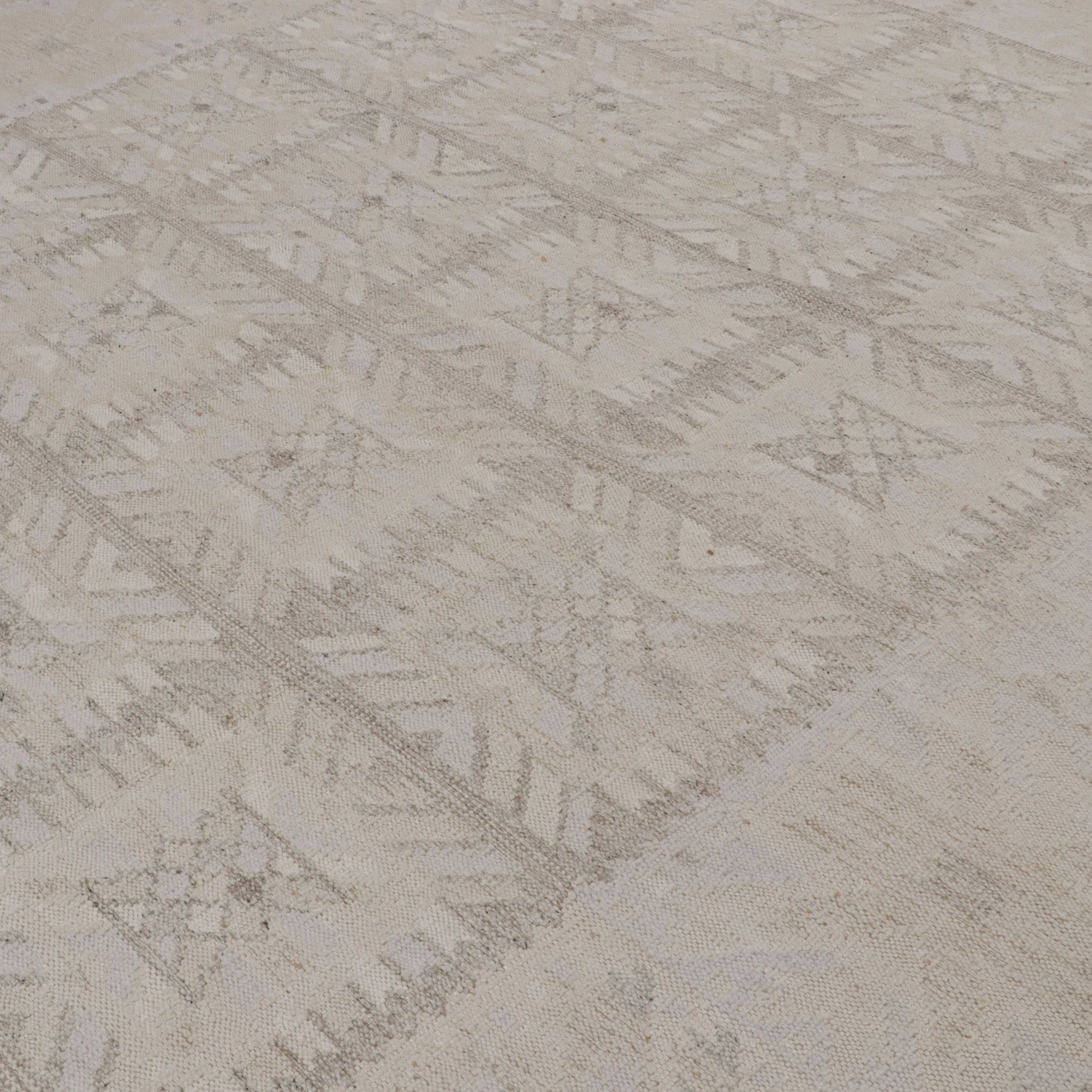 Grey Swedish Flatweave Wool Rug - 12'2" x 15'9"
