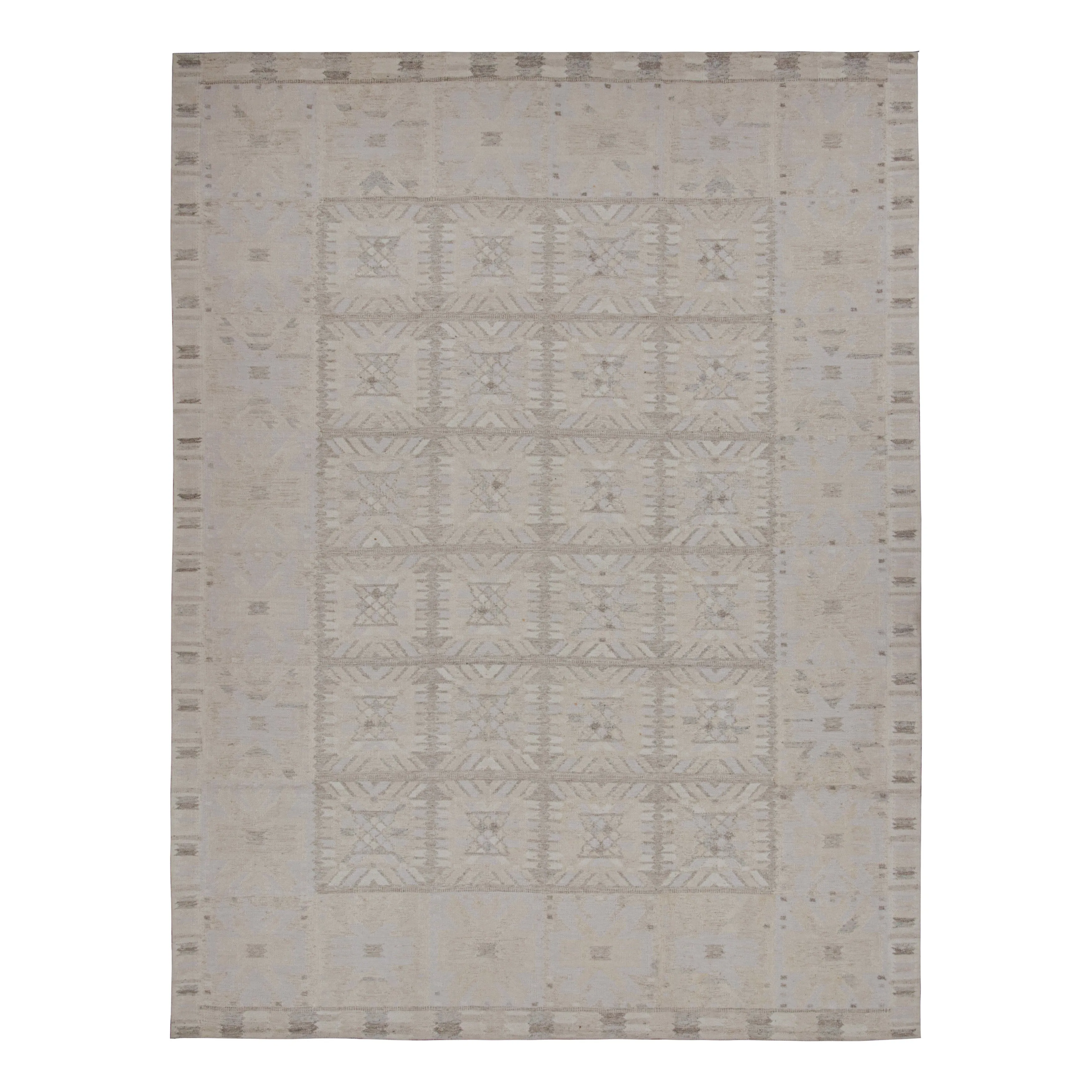 Grey Swedish Flatweave Wool Rug - 12'2" x 15'9"