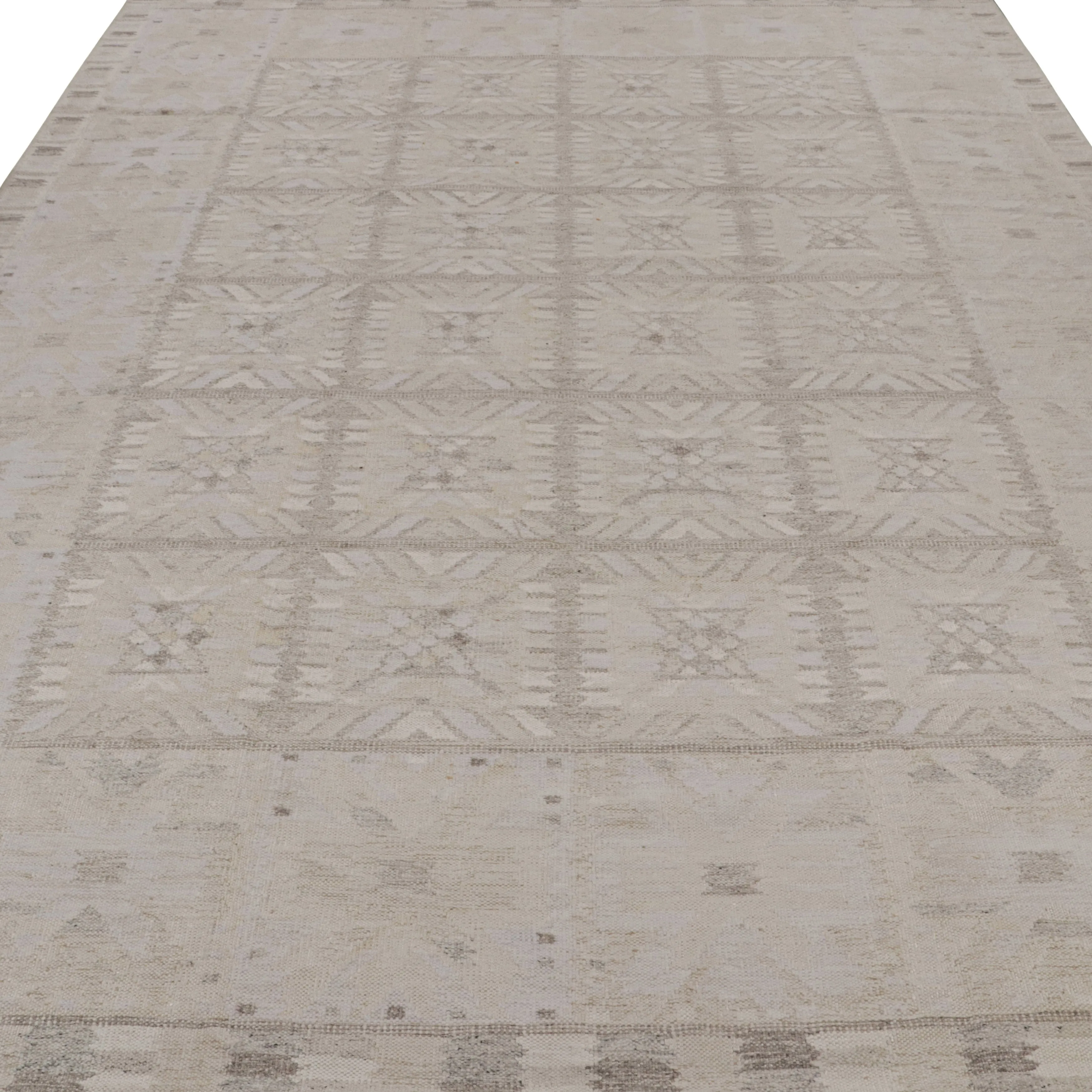 Grey Swedish Flatweave Wool Rug - 12'2" x 15'9"