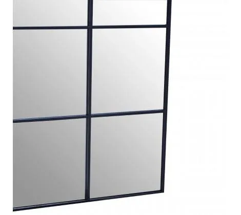 Grid Wall Mirror With Black Finish Frame